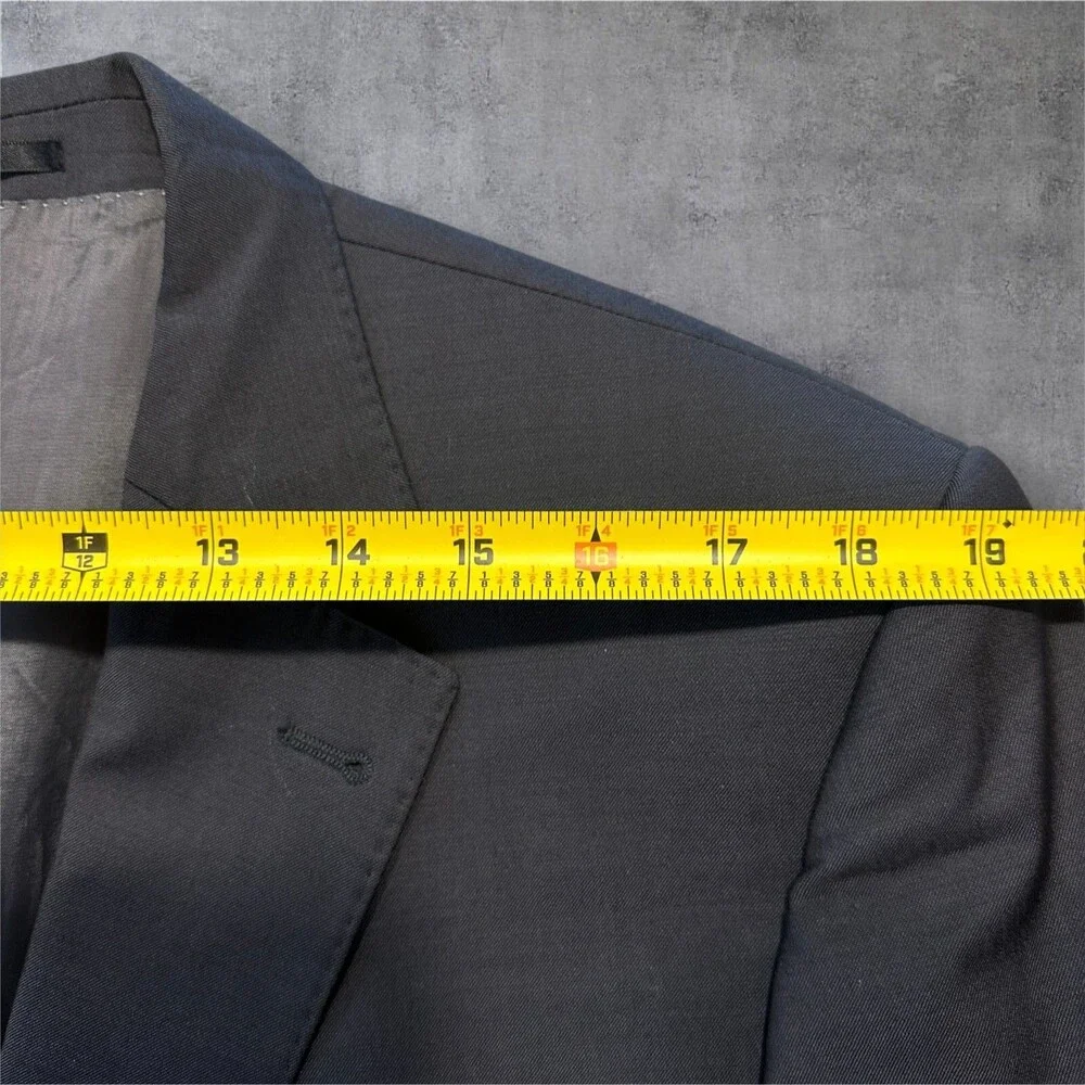 LLOYD GERMANY Mens Blazer Sport Coat Two Button Jacket 46R Wool Gray Suits